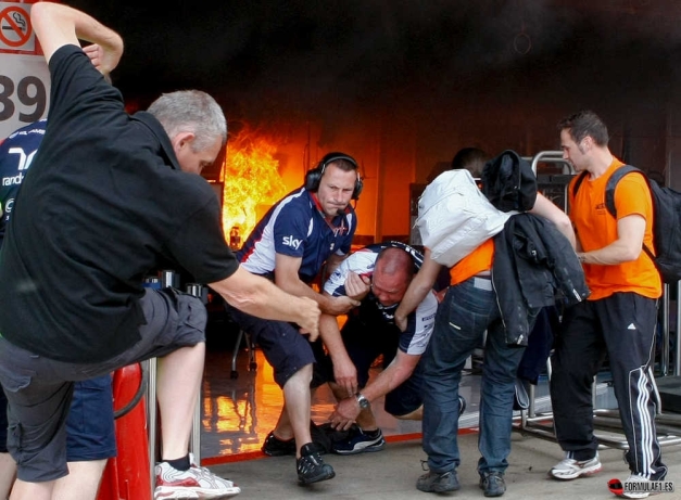 Incendie Williams Barcelone 2012